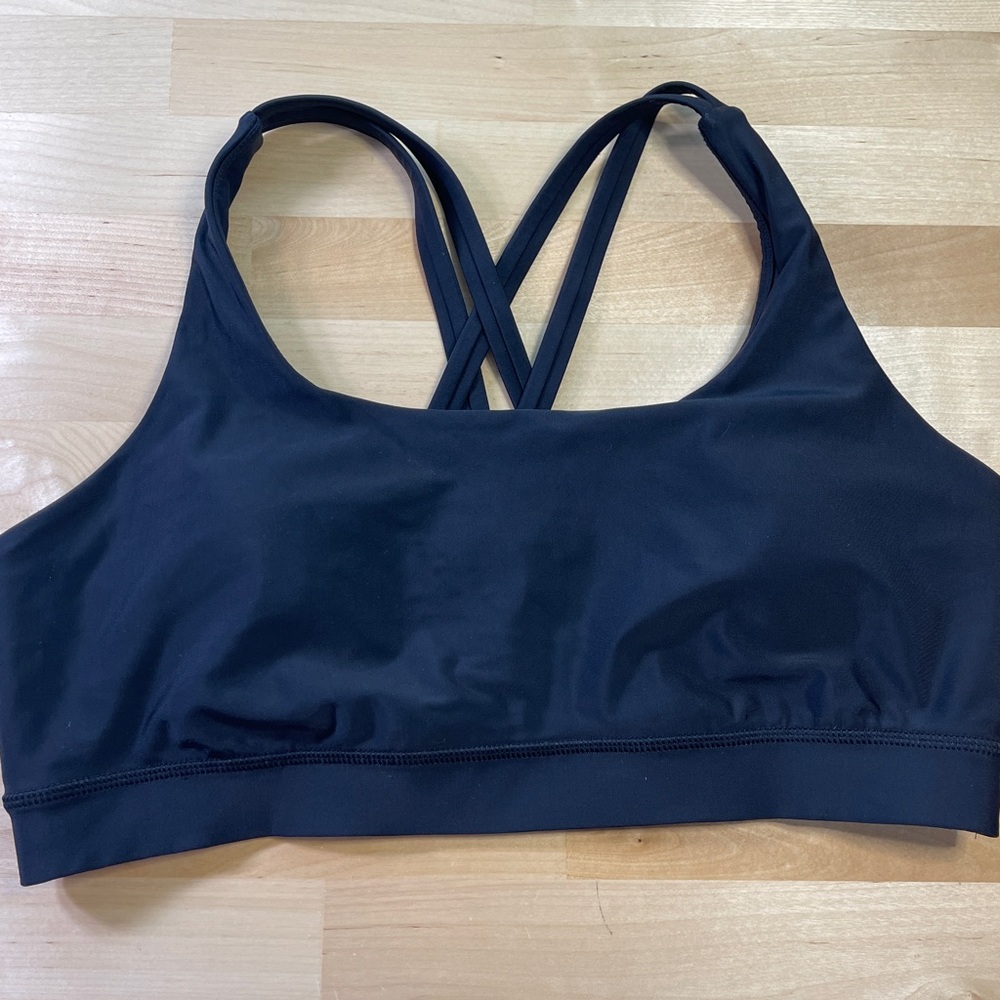 Lululemon Black Swimsuit Swim Bikini Sports Bra Top Crossback